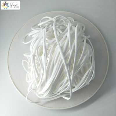 Επίπεδη στρογγυλή Webbing Earloop υποστήριξη 2.8mm 6.0MM μασκών προσώπου ζωνών