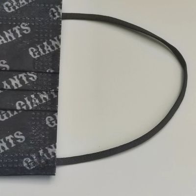 Μαύρη ζώνη 3mm σκοινιού Earloop ελαστική εξαρτήματα μασκών προσώπου 3.5mm 4mm