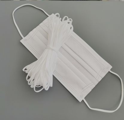 ζώνη σχοινιών βρόχων αυτιών 3.5mm 5mm άσπρη ελαστική για τη μίας χρήσης μάσκα προσώπου