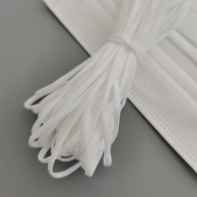 ζώνη σχοινιών βρόχων αυτιών 3.5mm 5mm άσπρη ελαστική για τη μίας χρήσης μάσκα προσώπου