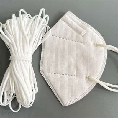 N95 ελαστικές ζώνες 5mm άσπρος πολυεστέρας Spandex αυτιών μασκών προσώπου 6mm 6.5mm 7mm